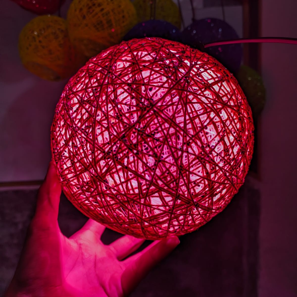 String Ball Lamp - Home Decor Product Designed For Lighting And Daily Interior Decoration Routine (Random Color)) view 4