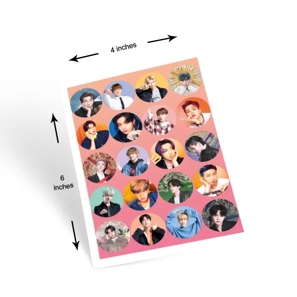 BTS All Member K‑Pop Sticker Sheet 4x6 Inches Waterproof Durable High Quality Print PVC Practical Choice For Fans Laptop Notebook And Decoration thumbnail 2