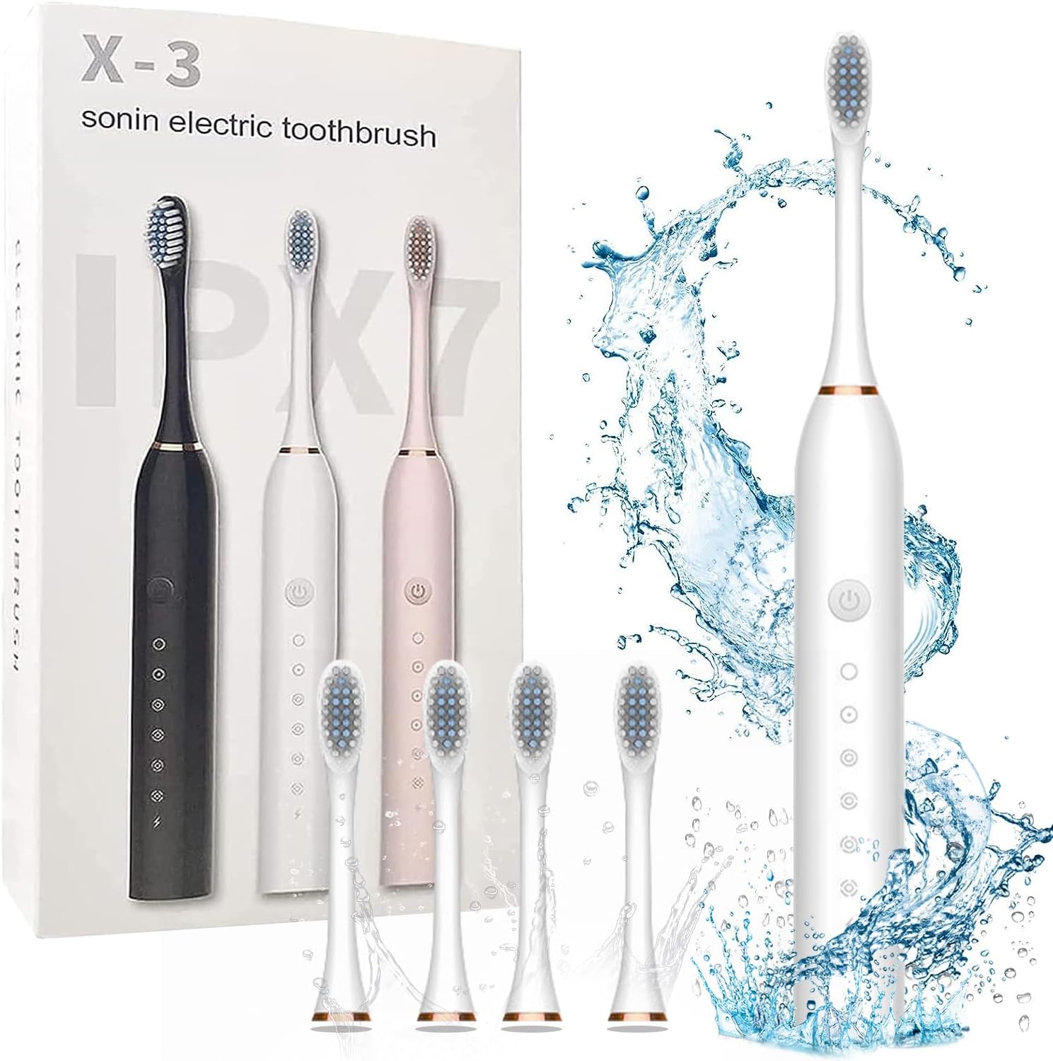 Rechargeable Electric Toothbrush With 2 Extra Heads |  USB Charging Rechargeable Total Washable Electronic Whitening Teeth Brush for Oral Care thumbnail 4