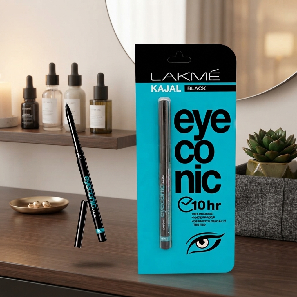 Lakme Eyeconic Kajal Pencil Eyeliner Black 24Hrs Long Lasting - Cosmetic Product Designed For Eye Makeup And Daily Beauty Routine thumbnail 3