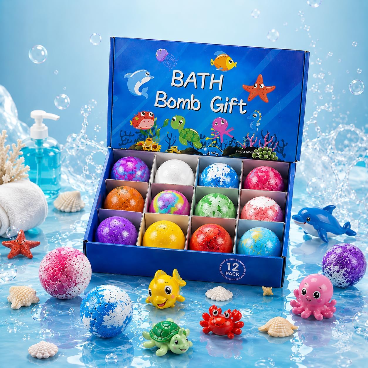 1pcs Bath Bombs for Kids Gift Set, Colorful Bath Bomb with Surprise Gift Inside, Ocean Theme Fizzing Tub Fun, Moisturizing Foam for Soft Skin, Cute Toy Filled Bath Time Treat - Buy Online in Pakistan at Zenbu Store (Image 7)