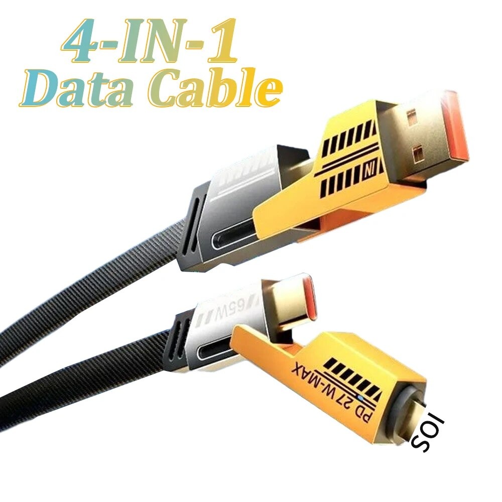 4 In 1 Fast Charging Cable 1.5 Metre USB To Type C PD Charger Compatible With iPhone Android Type C Laptop Durable Reliable Practical Choice thumbnail 4