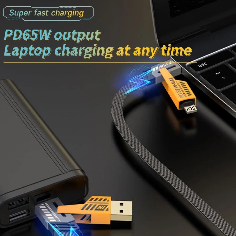 4 In 1 Fast Charging Cable 1.5 Metre USB To Type C PD Charger Compatible With iPhone Android Type C Laptop Durable Reliable Practical Choice thumbnail 3