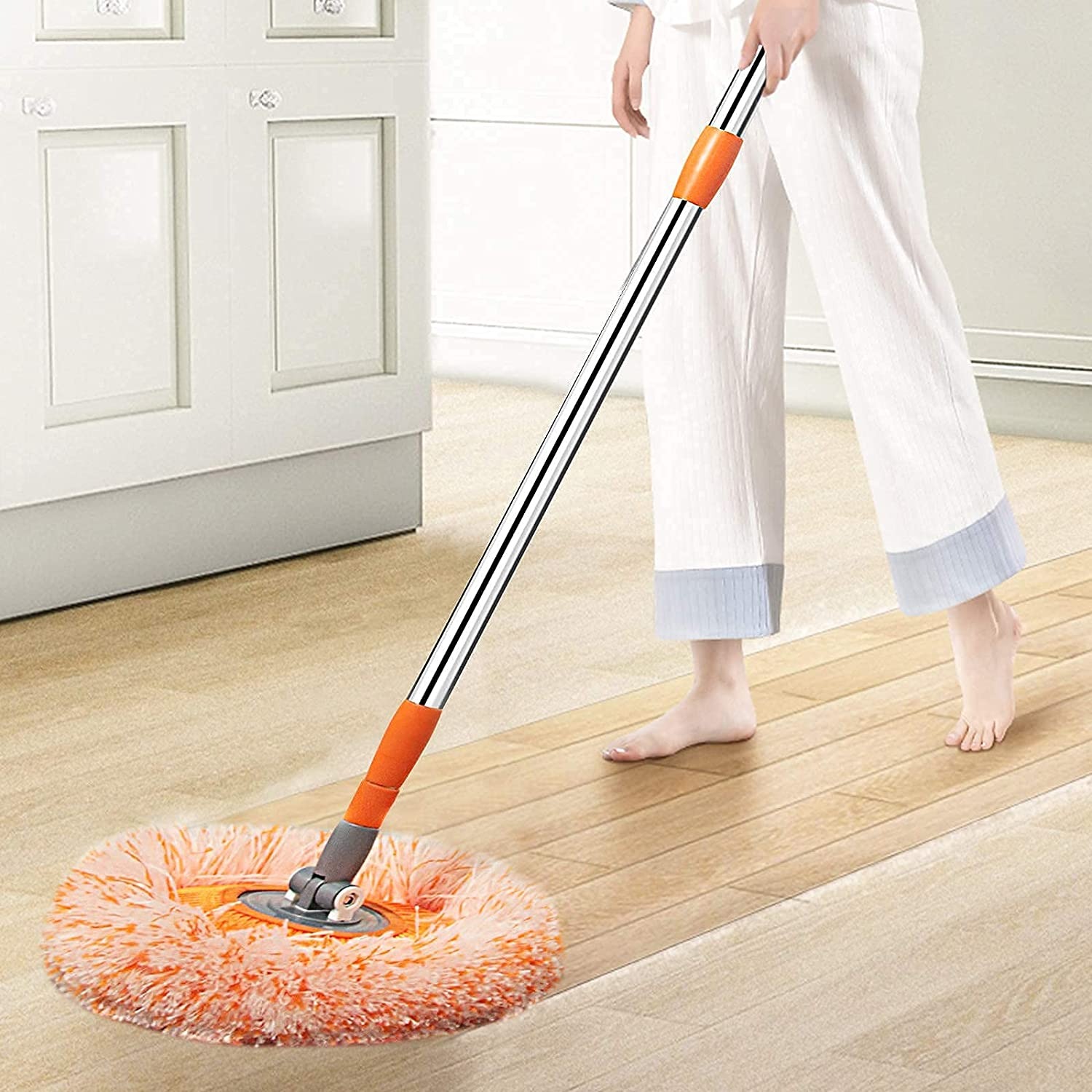 Extendable Telescopic Mop With Detachable Microfiber Cloth Head Durable Lightweight Adjustable Practical Choice For Efficient Home And Office Cleaning thumbnail 3