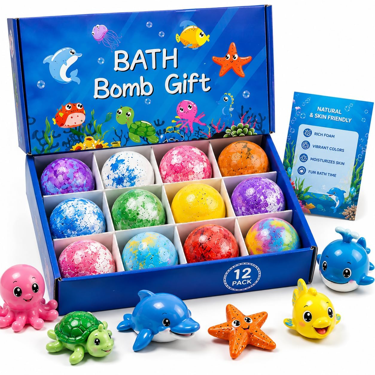 1pcs Bath Bombs for Kids Gift Set, Colorful Bath Bomb with Surprise Gift Inside, Ocean Theme Fizzing Tub Fun, Moisturizing Foam for Soft Skin, Cute Toy Filled Bath Time Treat thumbnail 5