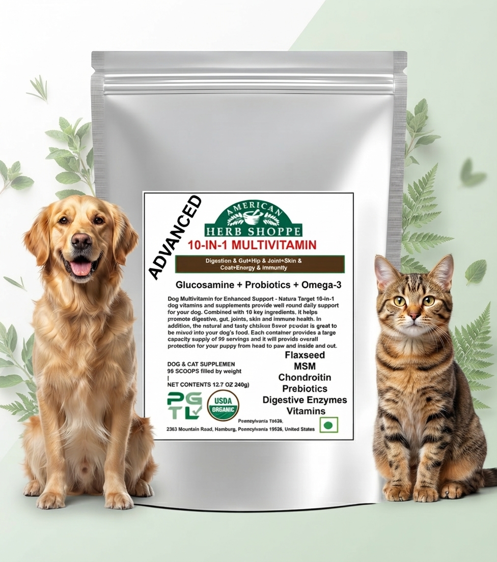 10-in-1 Dog & Cat Multivitamin | Probiotics, Omega-3 & Joint Support - 100g thumbnail 3