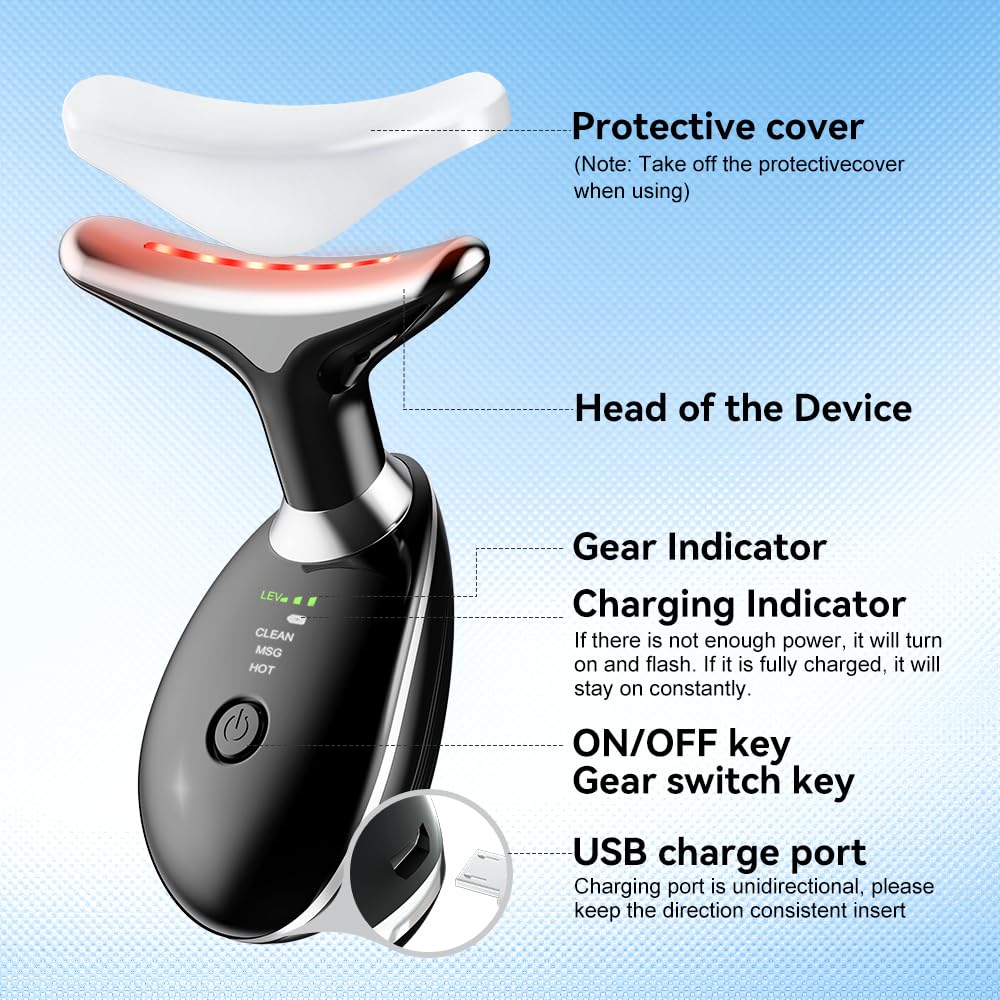 Rechargeable Face Massager Against Wrinkles, Face Beauty Device, Electric Face Massager Anti-Wrinkle with 3 Modes 45°C Anti-Wrinkle Face Device Skin Tightening Ems Face Care Device Anti-Wrinkle thumbnail 2