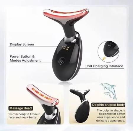 Rechargeable Face Massager Against Wrinkles, Face Beauty Device, Electric Face Massager Anti-Wrinkle with 3 Modes 45°C Anti-Wrinkle Face Device Skin Tightening Ems Face Care Device Anti-Wrinkle thumbnail 3