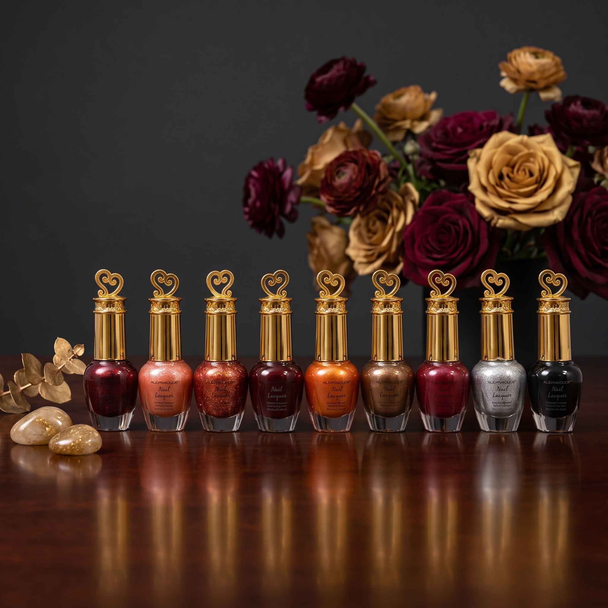 KleanColor Heart-Cap Metallic & Glitter Nail Lacquer Set (10 Pcs) - Random Color thumbnail 3