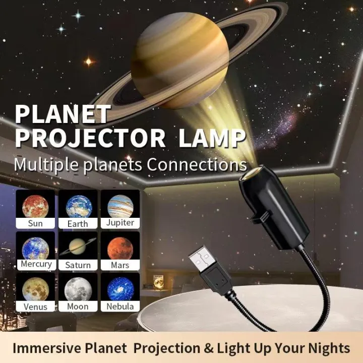 USB Moon & Earth Projector Light with 6 lens & Flexible Gooseneck & Interchangeable Film Slides thumbnail 4