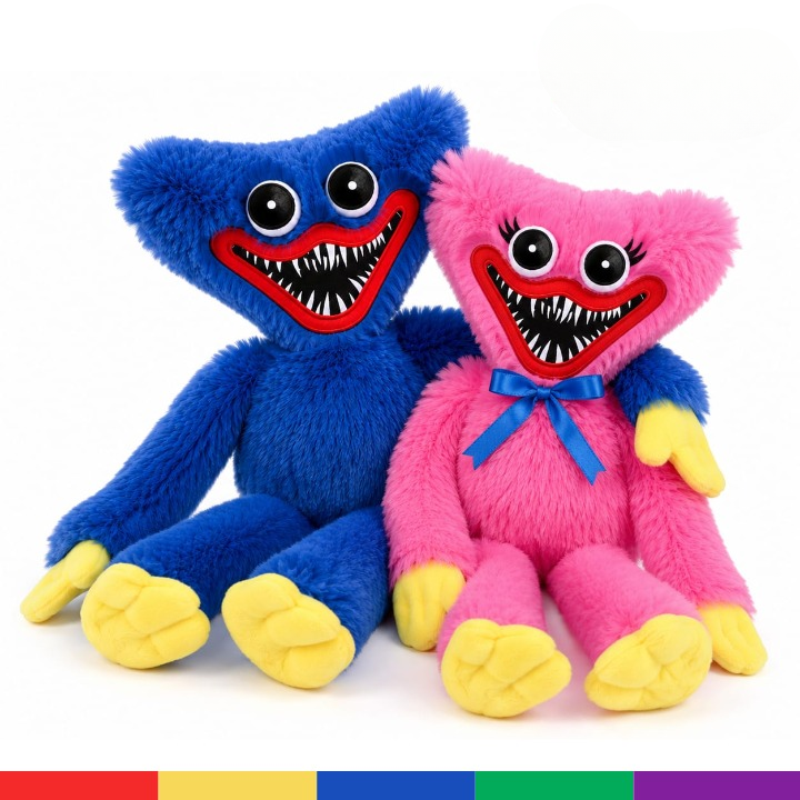 Poppy Playtime Huggy Wuggy & Kissy Missy Soft Plush Toy Pair - Random Color thumbnail 2