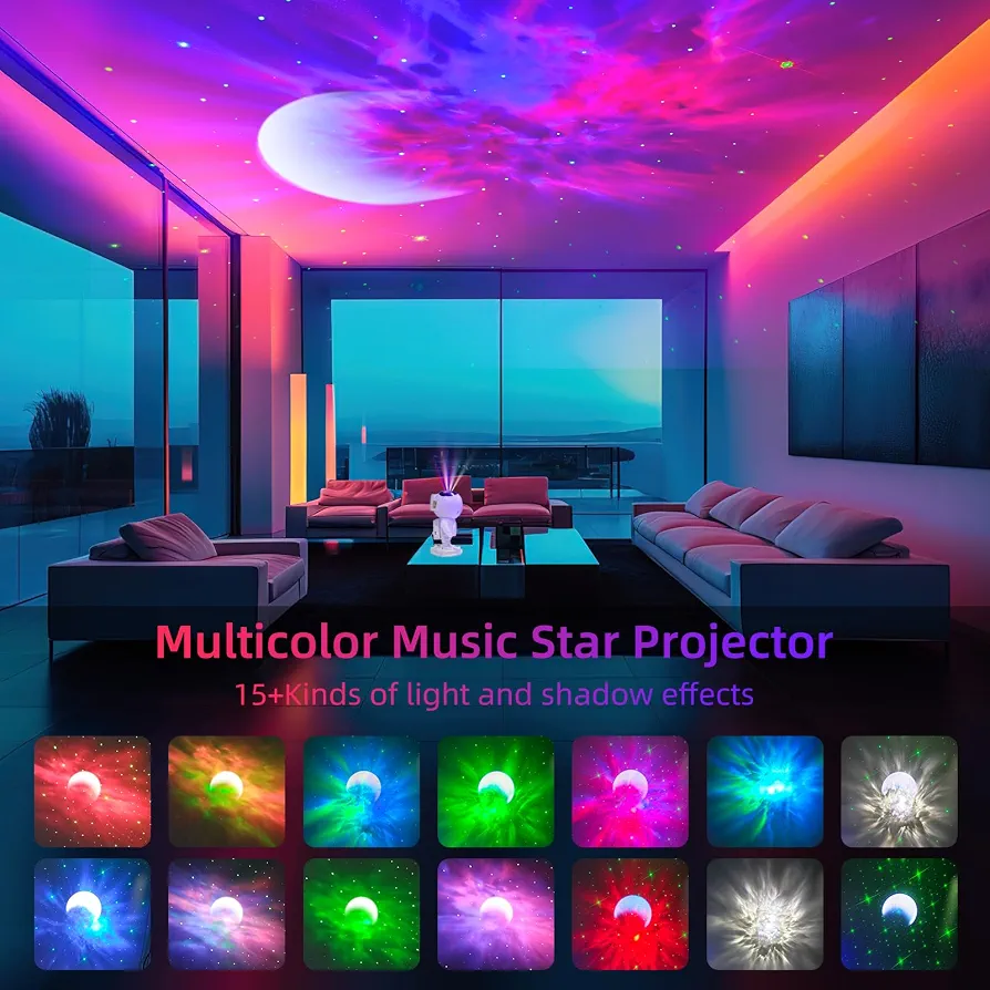 Astronaut Galaxy Star Projector Lamp with Built-in Bluetooth Speaker & Remote Control thumbnail 5