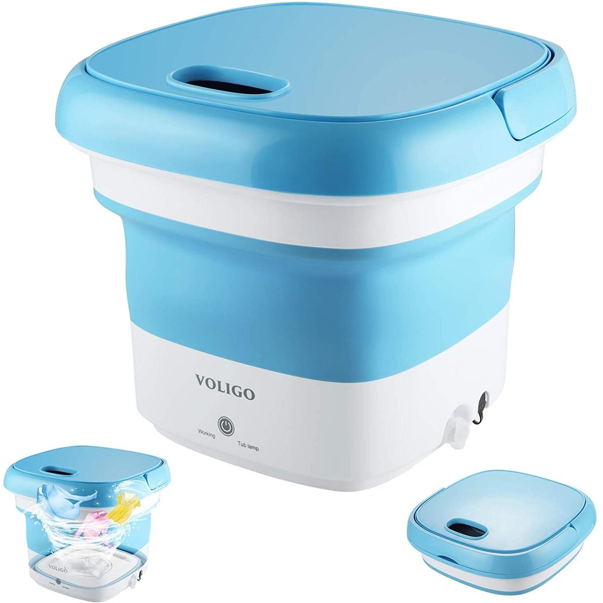 Portable Folding Semi Automatic Washing Machine Compact Lightweight Durable Reliable Practical Choice For Home Dorm And Travel Laundry | Random Color thumbnail 2
