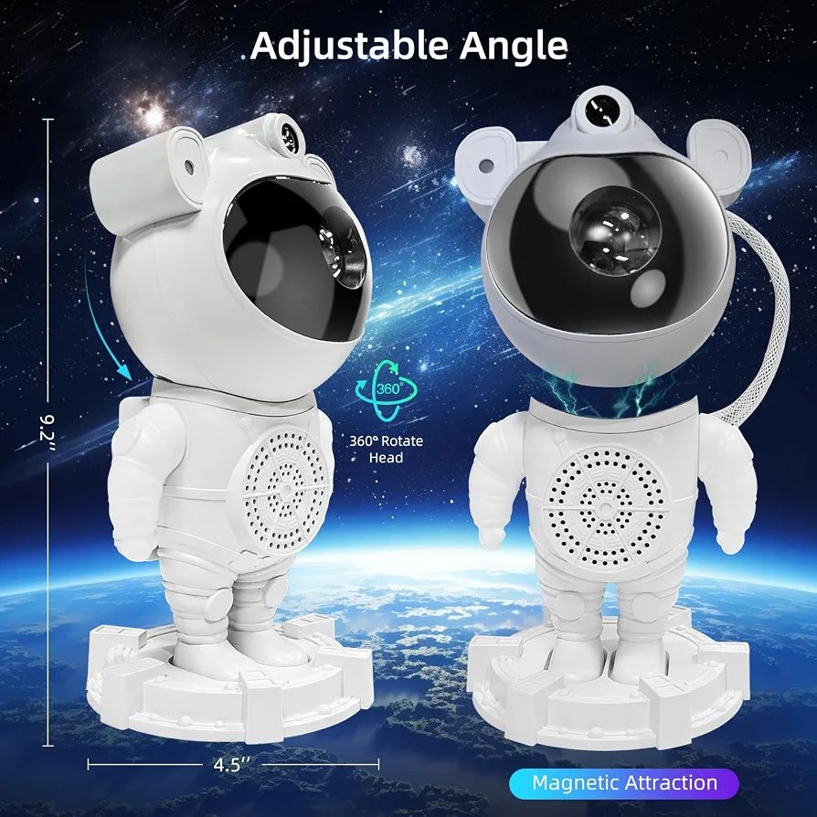 Astronaut Galaxy Star Projector Lamp with Built-in Bluetooth Speaker & Remote Control thumbnail 3