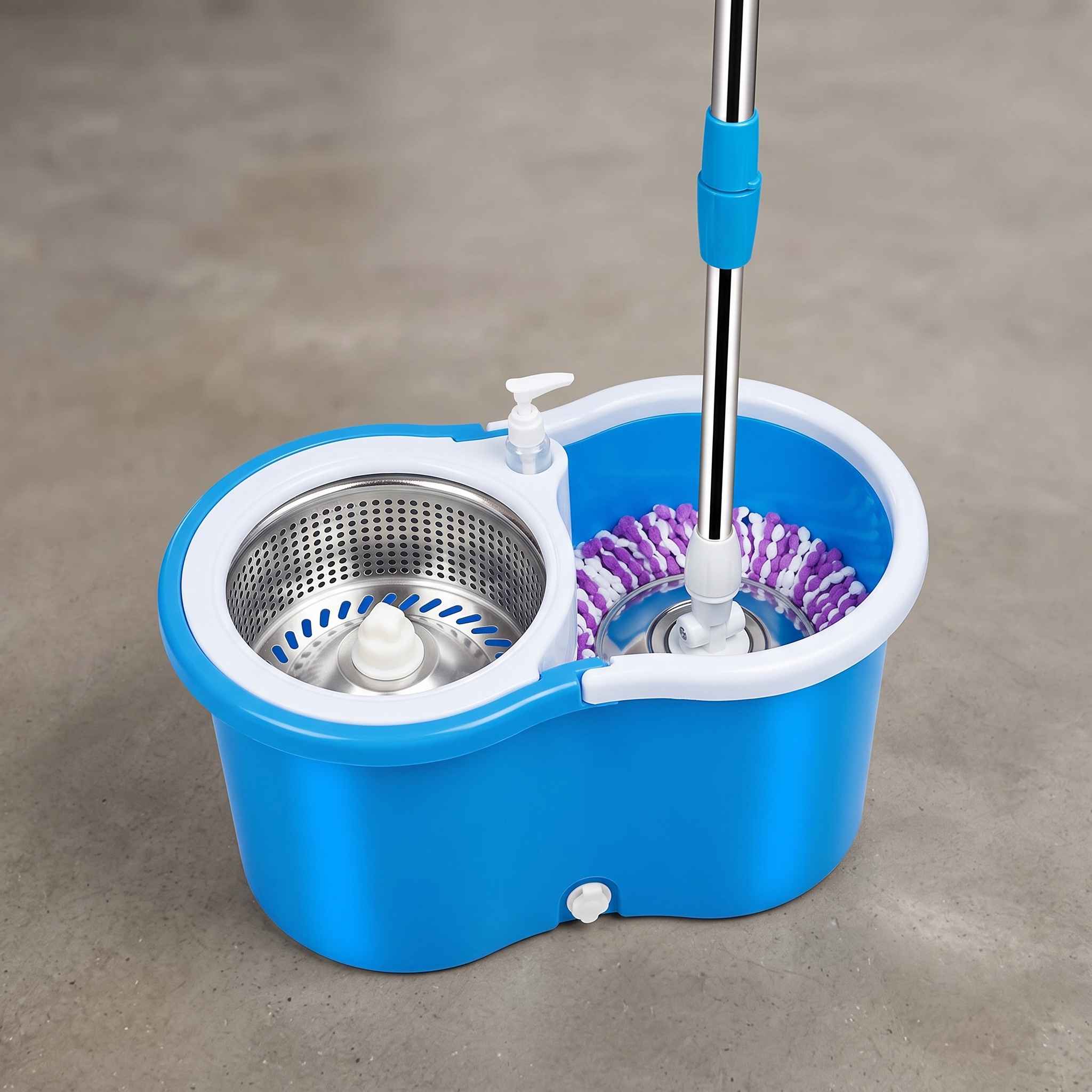 360 Rotating Spin Mop System with Stainless Steel Wringer Bucket thumbnail 3