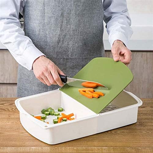 Cutting Boards Kitchen Dining 3-in-1 Kitchen Cutting Board Plastic Cutting Board Block and Drain Basket Storage Box Cutting Mat Kitchen Tool Durable and Non-Greasy Kitchen Tool thumbnail 4