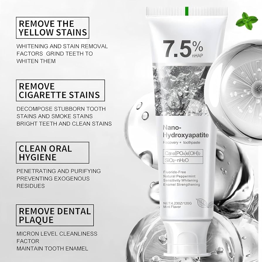 Holydeer 7.5 Percent Nano Hydroxyapatite Toothpaste 120G Enamel Repair Sensitivity Relief Whitening Practical Choice For Daily Oral Care thumbnail 3
