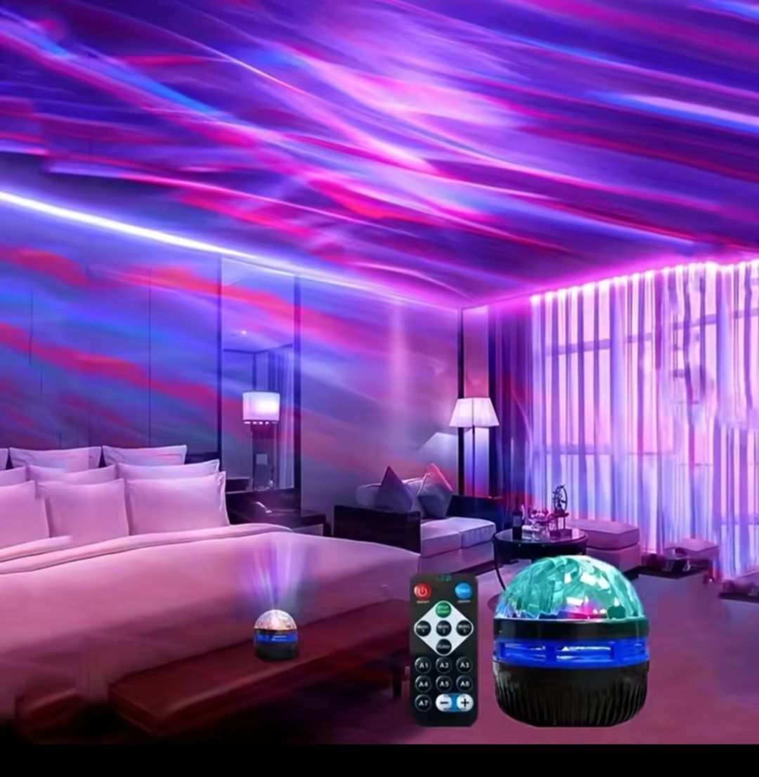 USB Galaxy Projector Aurora 5V Night Light 360° Rotating RGB light thumbnail 4