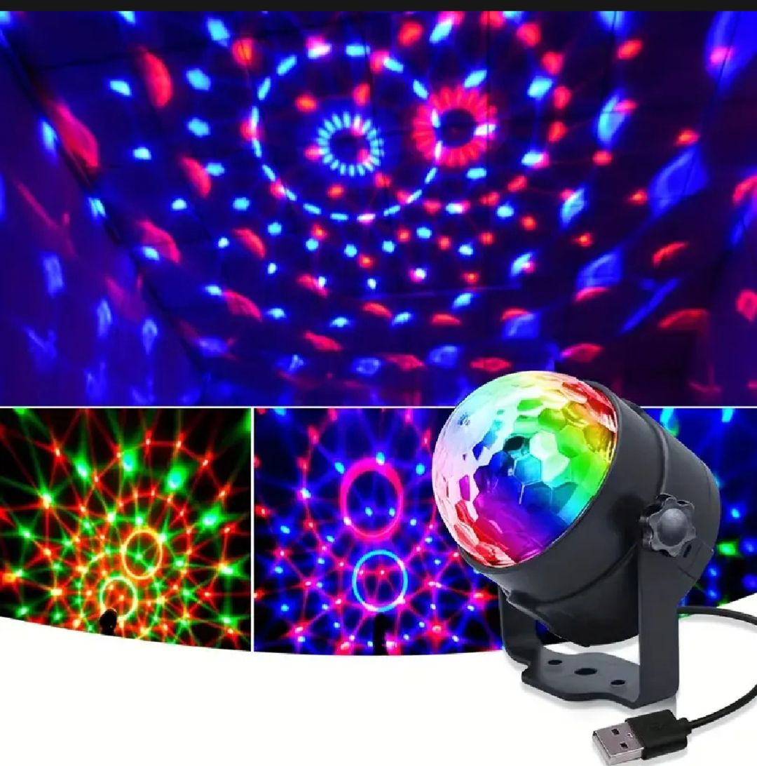 Magic Disco Party Light Sound Activated Rotating LED Disco Ball With Multi-Color Lighting And USB Connectivity For Parties And Events