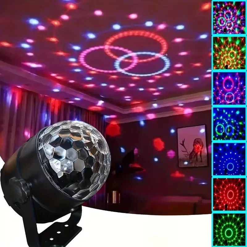 Magic Disco Party Light Sound Activated Rotating LED Disco Ball With Multi-Color Lighting And USB Connectivity For Parties And Events thumbnail 4