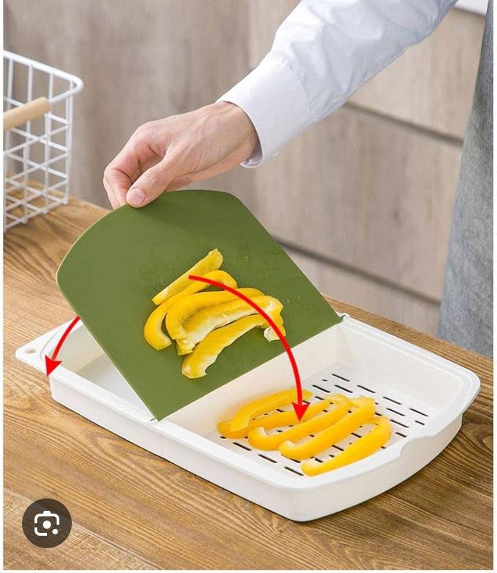 Cutting Boards Kitchen Dining 3-in-1 Kitchen Cutting Board Plastic Cutting Board Block and Drain Basket Storage Box Cutting Mat Kitchen Tool Durable and Non-Greasy Kitchen Tool thumbnail 5