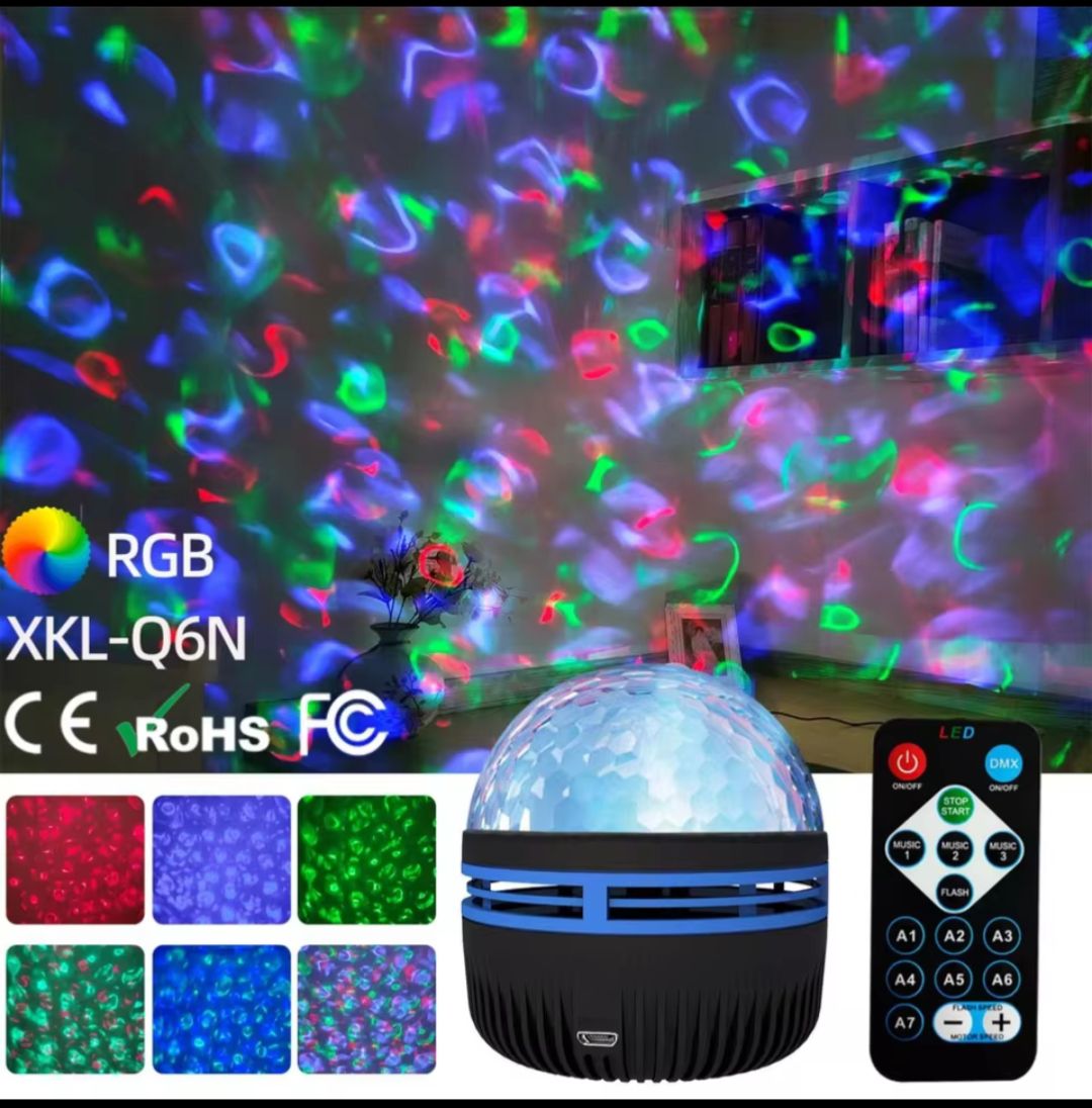 USB Galaxy Projector Aurora 5V Night Light 360° Rotating RGB light thumbnail 2