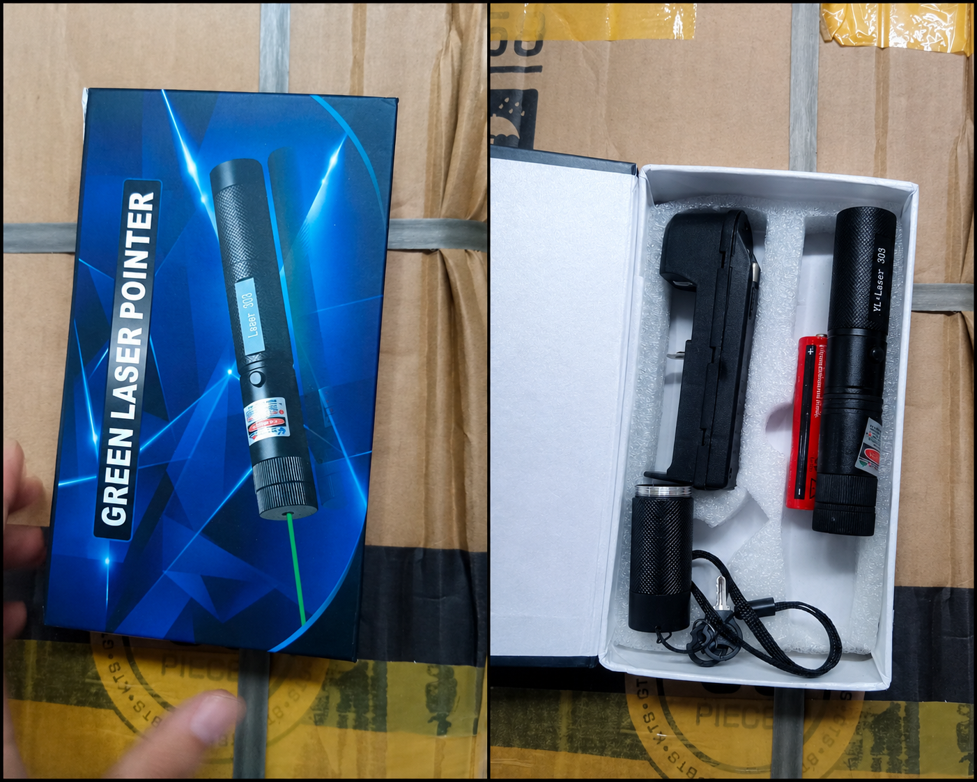 High-Power Green Laser Pointer 303 with Safety Lock thumbnail 3