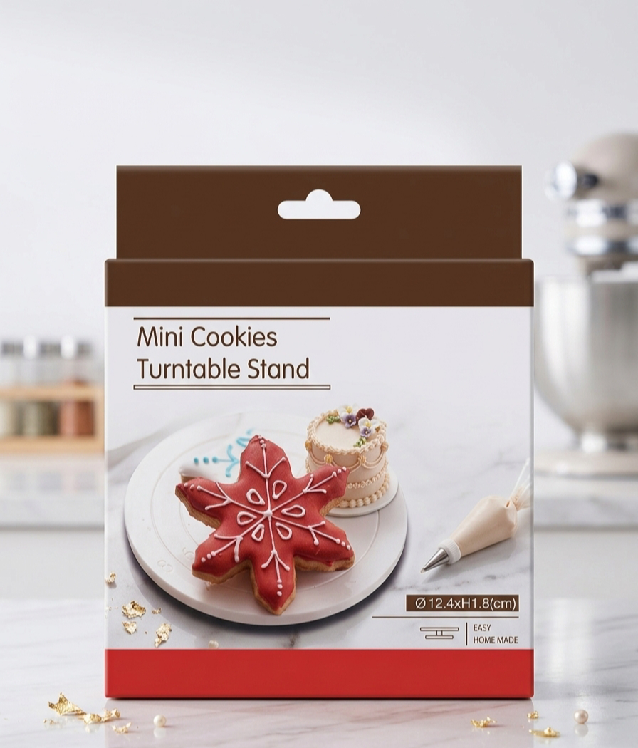 Mini Cookies Turntable Stand With 360-Degree Rotating Design For Precise Icing And Decorating Of Cookies Cupcakes And Small Pastries thumbnail 3