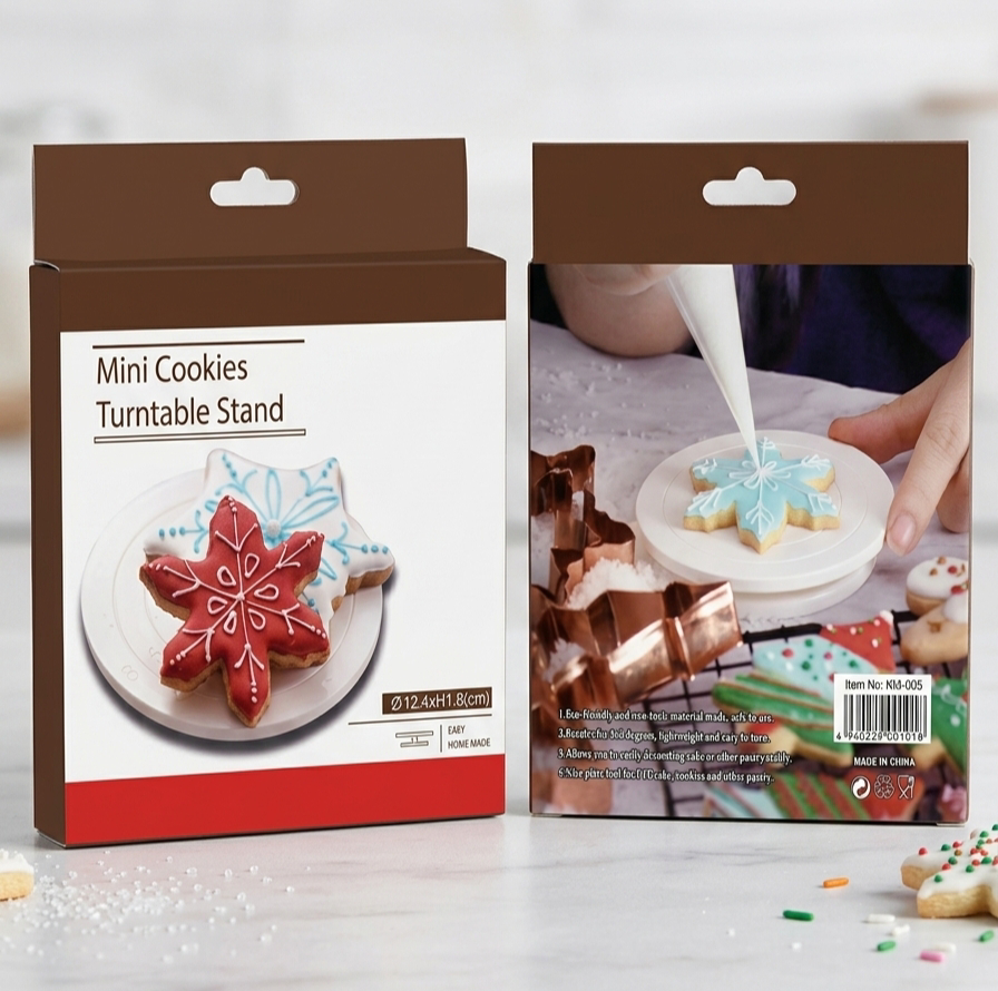 Mini Cookies Turntable Stand With 360-Degree Rotating Design For Precise Icing And Decorating Of Cookies Cupcakes And Small Pastries