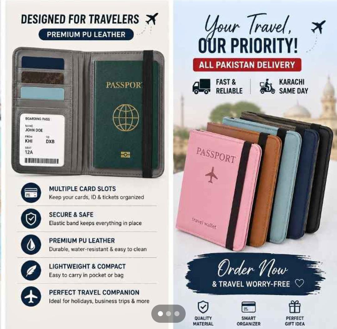 RFID Protected Passport Cover Holder & Travel Wallet Premium Leather Passport & Card Wallet for Men & Women (Ranom Color) thumbnail 2
