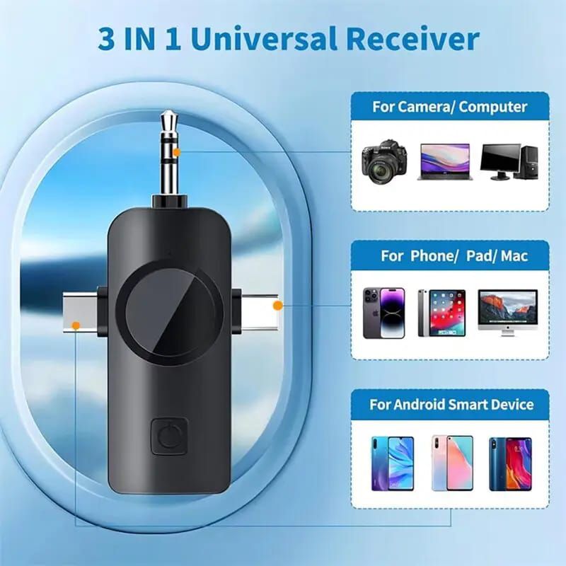 F11 Dual Wireless Lavalier Microphone System with 3-in-1 Universal Receiver thumbnail 5