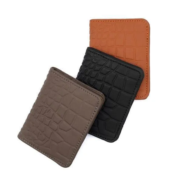 Men's Slim Leather Bifold Wallet with Card Slots & ID Window - Random Color thumbnail 4