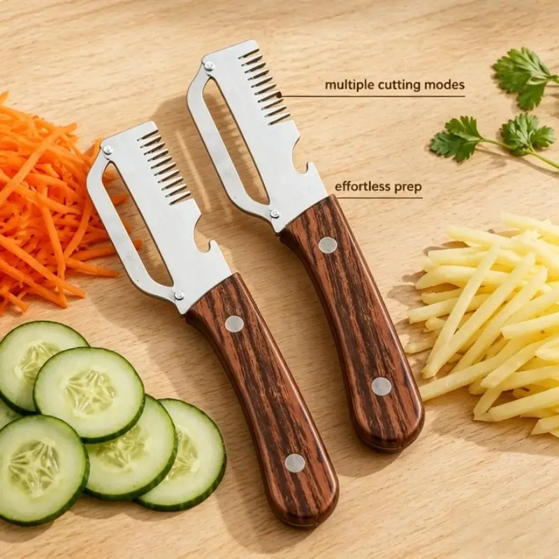 3 In 1 Peeler Knife Stainless Steel - Kitchen Tool Designed For Food Preparation And Daily Cooking Routine thumbnail 4