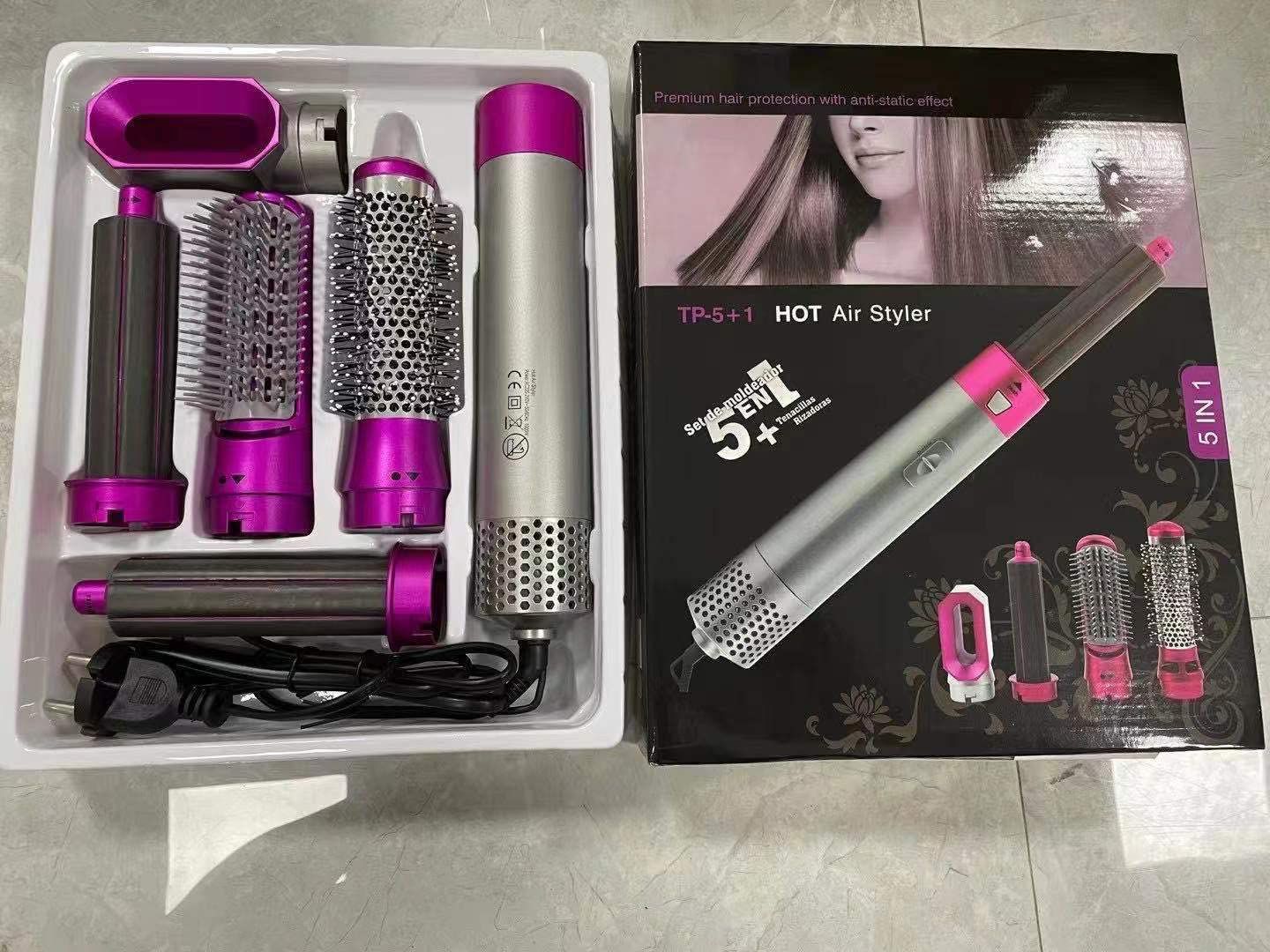 High Quality 5 In 1 Hair Styler Hot Air Brush Volumizer Straightener Curler Durable Portable Practical Choice For Salon Style At Home thumbnail 3