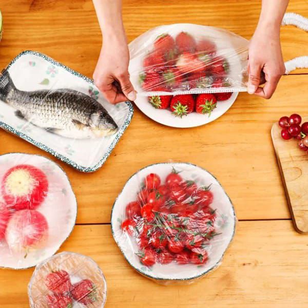 100 Pcs Disposable Food Cover Plastic Bags - Kitchen Accessory Designed For Food Protection And Daily Storage Routine