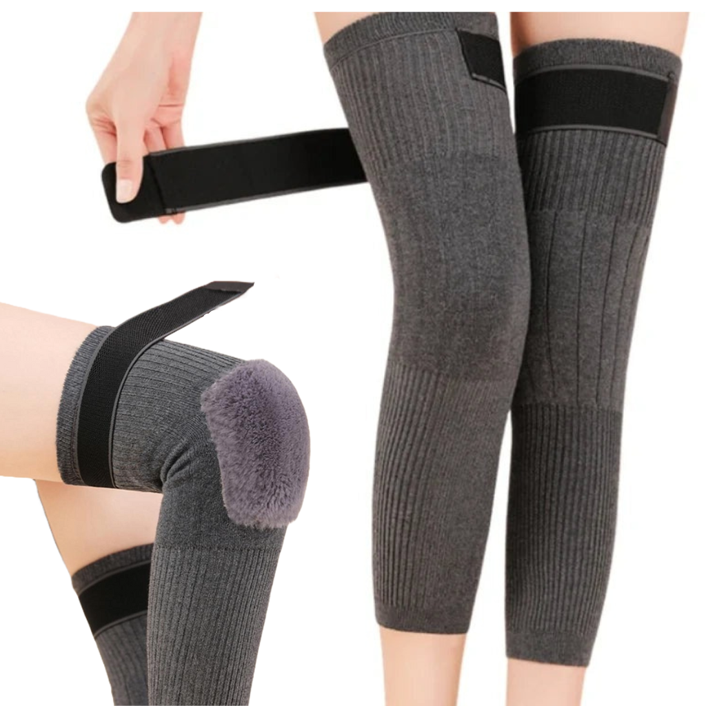 1 Pair Unisex Winter Wool Thermal Knee Warmers And Brace Pads Durable Comfortable Practical Choice For Cold Weather Protection And Support thumbnail 2