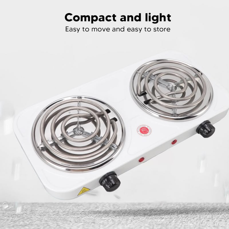 Double Electric Stove | Dual Hot Plate Cooker | Twin Coil Electric Cooking Stove thumbnail 2