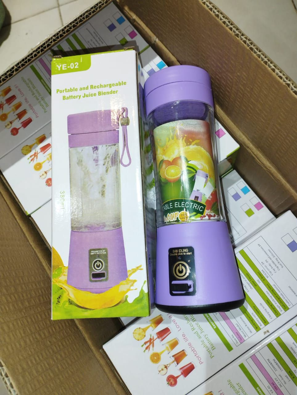 6 Blade Mini Portable Usb Juicer Blender Rechargeable - Kitchen Appliance Designed For Juice Blending And Daily Beverage Routine (Random Color) thumbnail 4