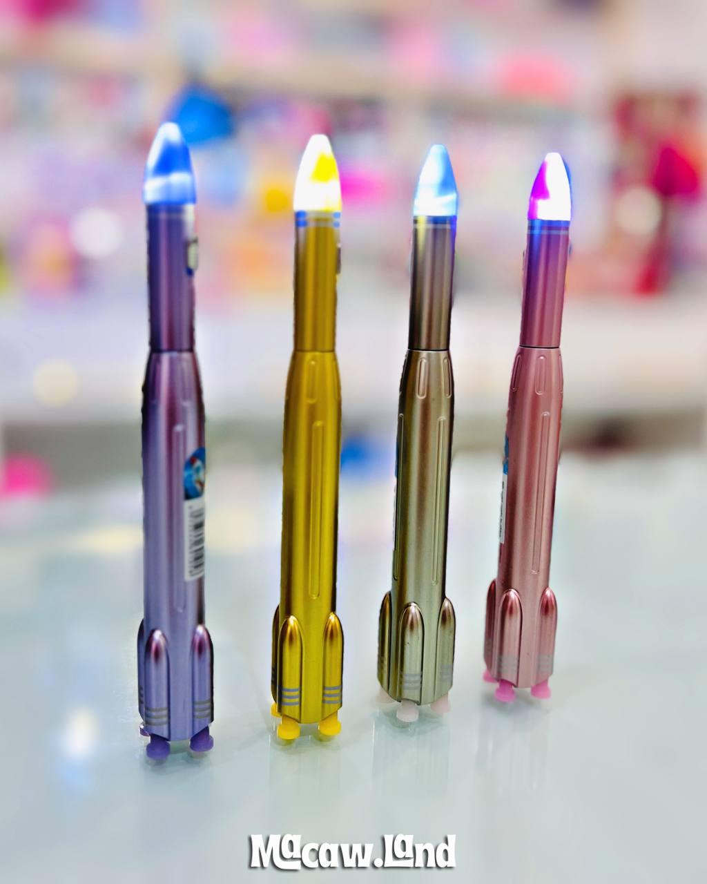 Rocket Shaped LED Gel Pen with Light-Up Tip (1 Piece – Random Metallic Color) thumbnail 2