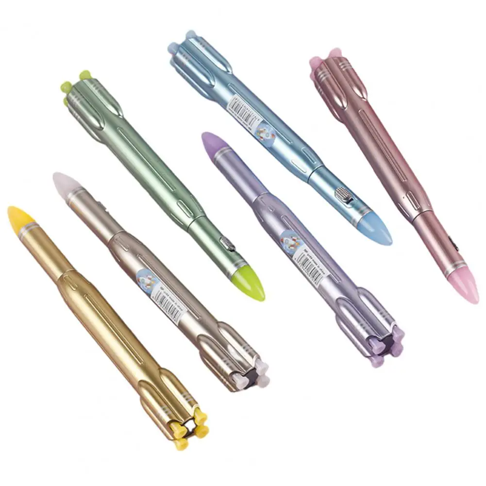 Rocket Shaped LED Gel Pen with Light-Up Tip (1 Piece – Random Metallic Color) thumbnail 3