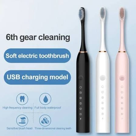 X-3 Sonic Rechargeable Electric Toothbrush With 2 Extra Heads | USB Charging Rechargeable Total Washable Electronic Whitening Teeth Brush for Oral Care thumbnail 2