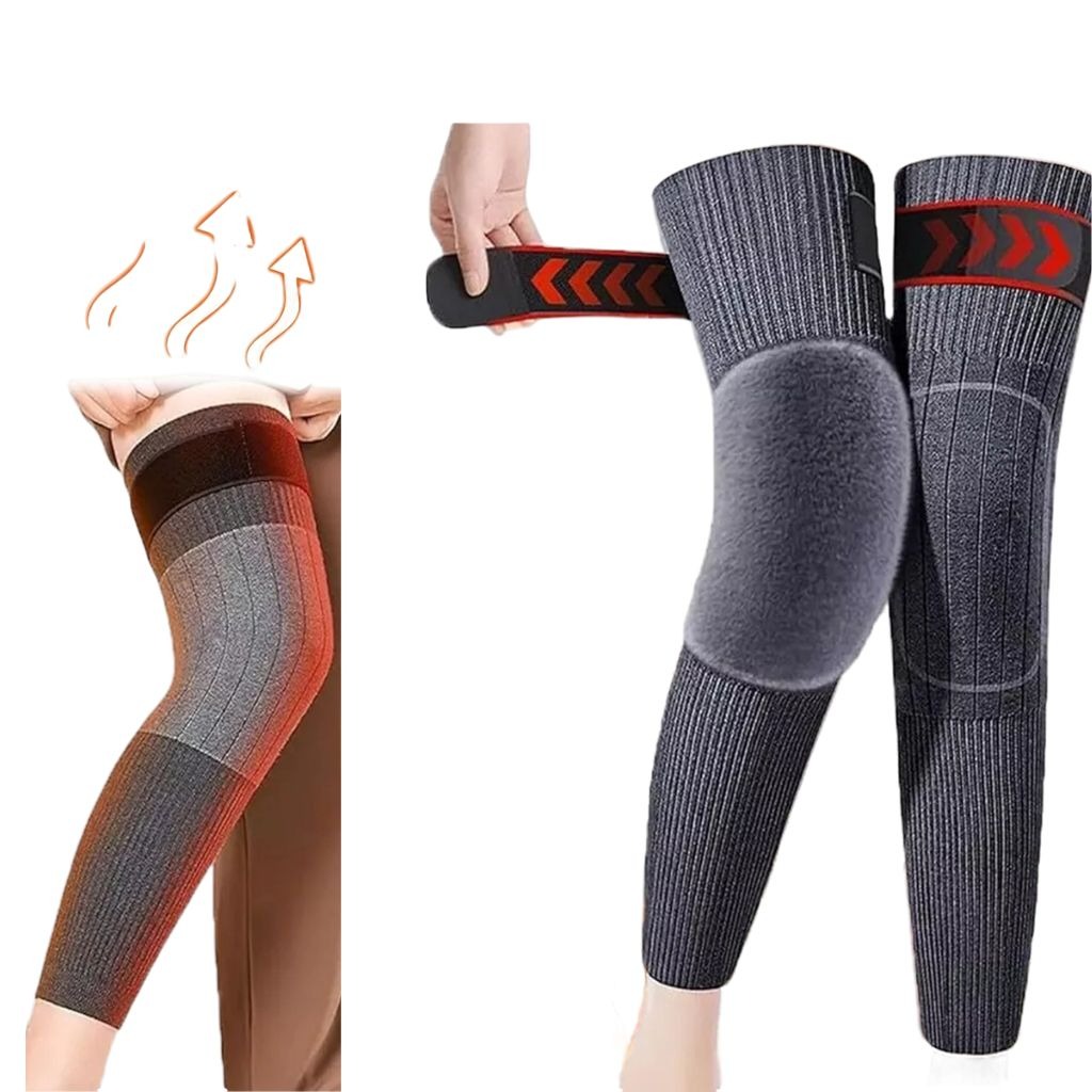 1 Pair Unisex Winter Wool Thermal Knee Warmers And Brace Pads Durable Comfortable Practical Choice For Cold Weather Protection And Support thumbnail 4