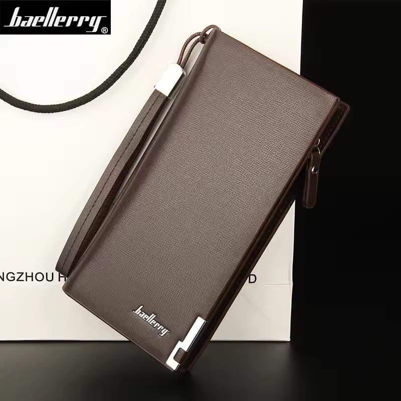 Baellerry Men's Long PU Leather Wallet Clutch with Wristlet Strap thumbnail 5