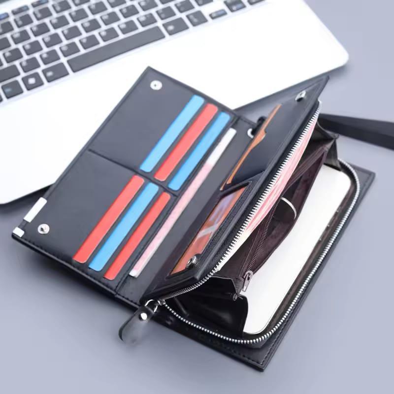 Baellerry Men's Long PU Leather Wallet Clutch with Wristlet Strap thumbnail 4