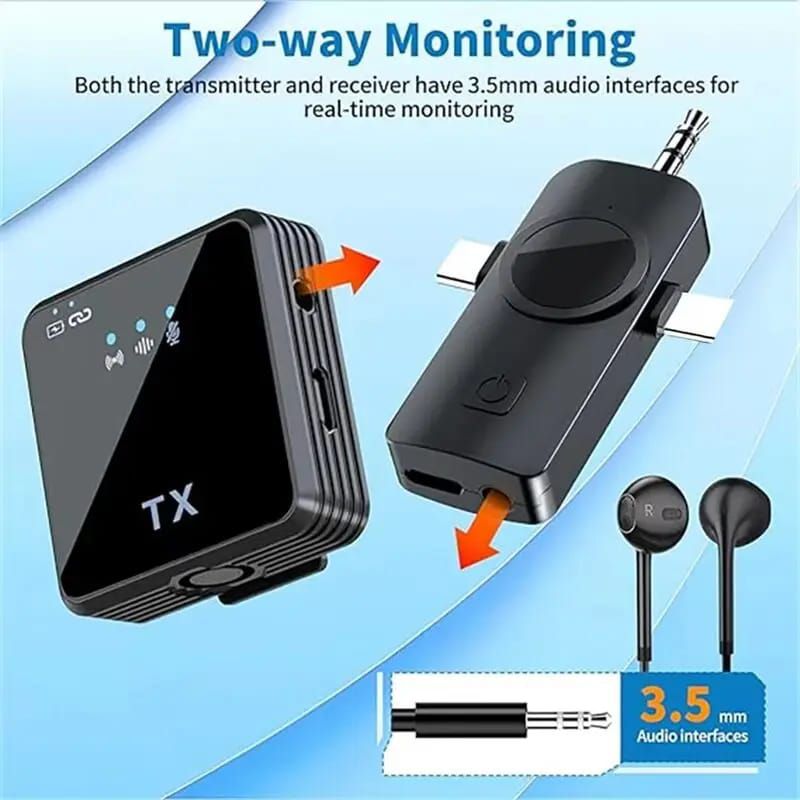 F11 Dual Wireless Lavalier Microphone System with 3-in-1 Universal Receiver - Buy Online in Pakistan at Zenbu Store (Image 8)