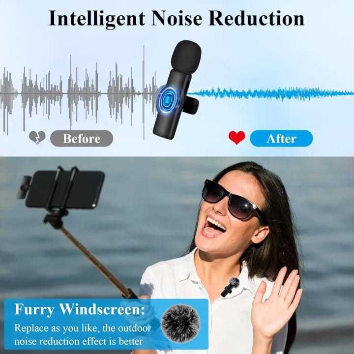 *BOYA BY-F10 2.4GHz Wireless Lavalier Microphone for Android USB-C Devices – Noise Cancelling, Plug & Play, 50m Range, 9h Battery* (With IPhone Connector) thumbnail 2