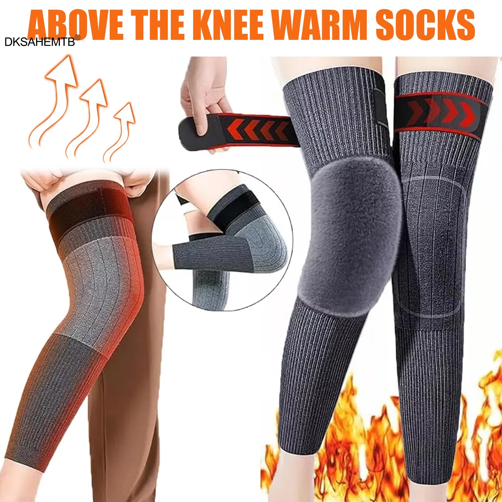 1 Pair Unisex Winter Wool Thermal Knee Warmers And Brace Pads Durable Comfortable Practical Choice For Cold Weather Protection And Support thumbnail 5
