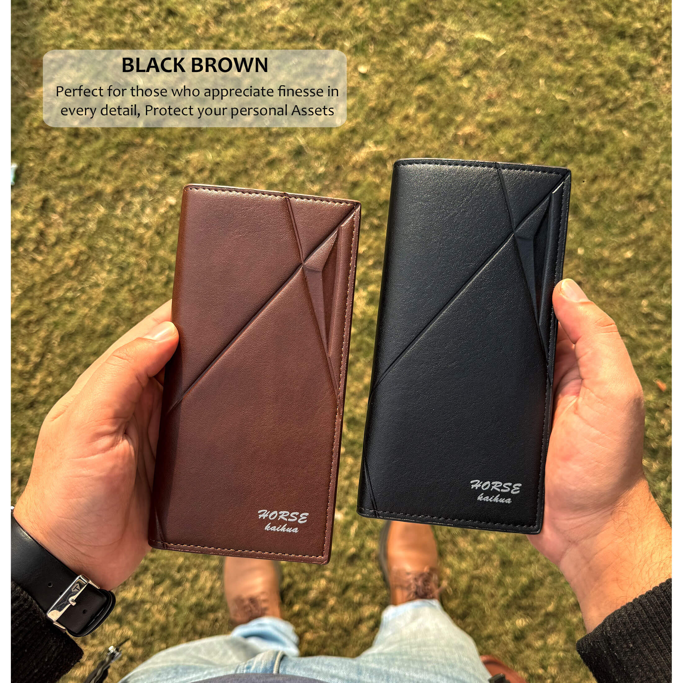 New Imported Long Leather Trifold Wallet For Cash & Cards thumbnail 3