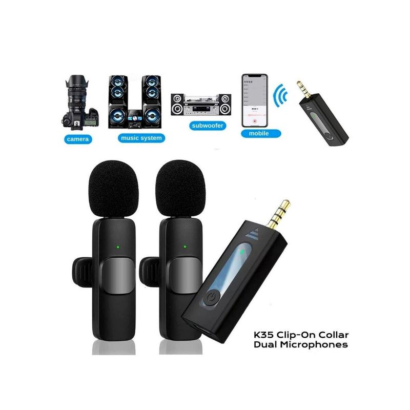 K35 High Quality Wireless Dual Microphone For Mobile Phone And Camera thumbnail 3
