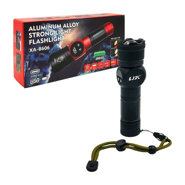 XA-B606 Aluminum Alloy Rechargeable LED Flashlight with Digital Power Display thumbnail 3